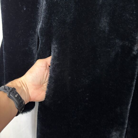 Vtg American Signature Faux Fur Coat Womens XL Black Luxury Mob Wife Timeless - Picture 6 of 8